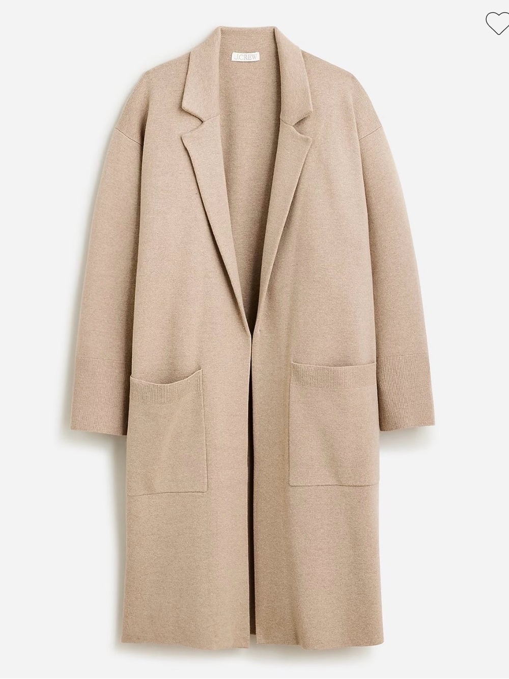 J.Crew Ella open-front long sweater-blazer - heather camel